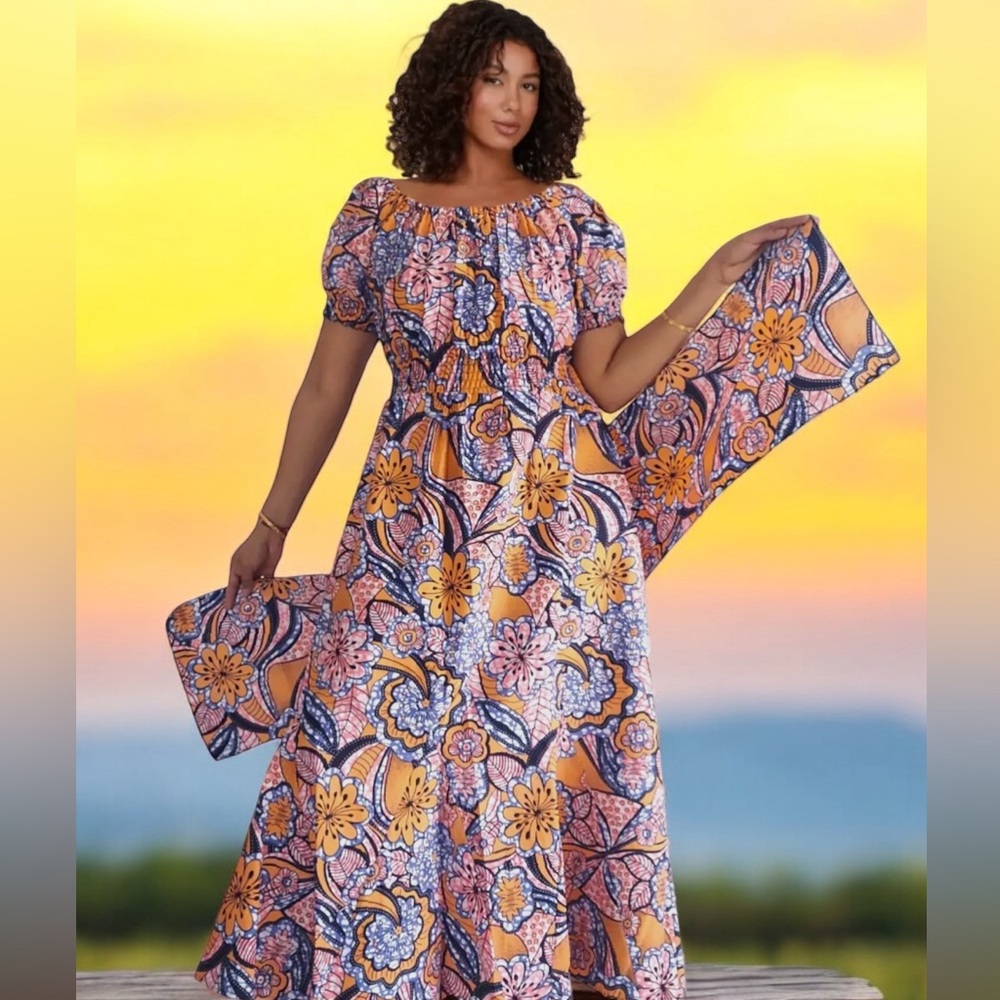 Floral Off-Shoulder Maxi Dress